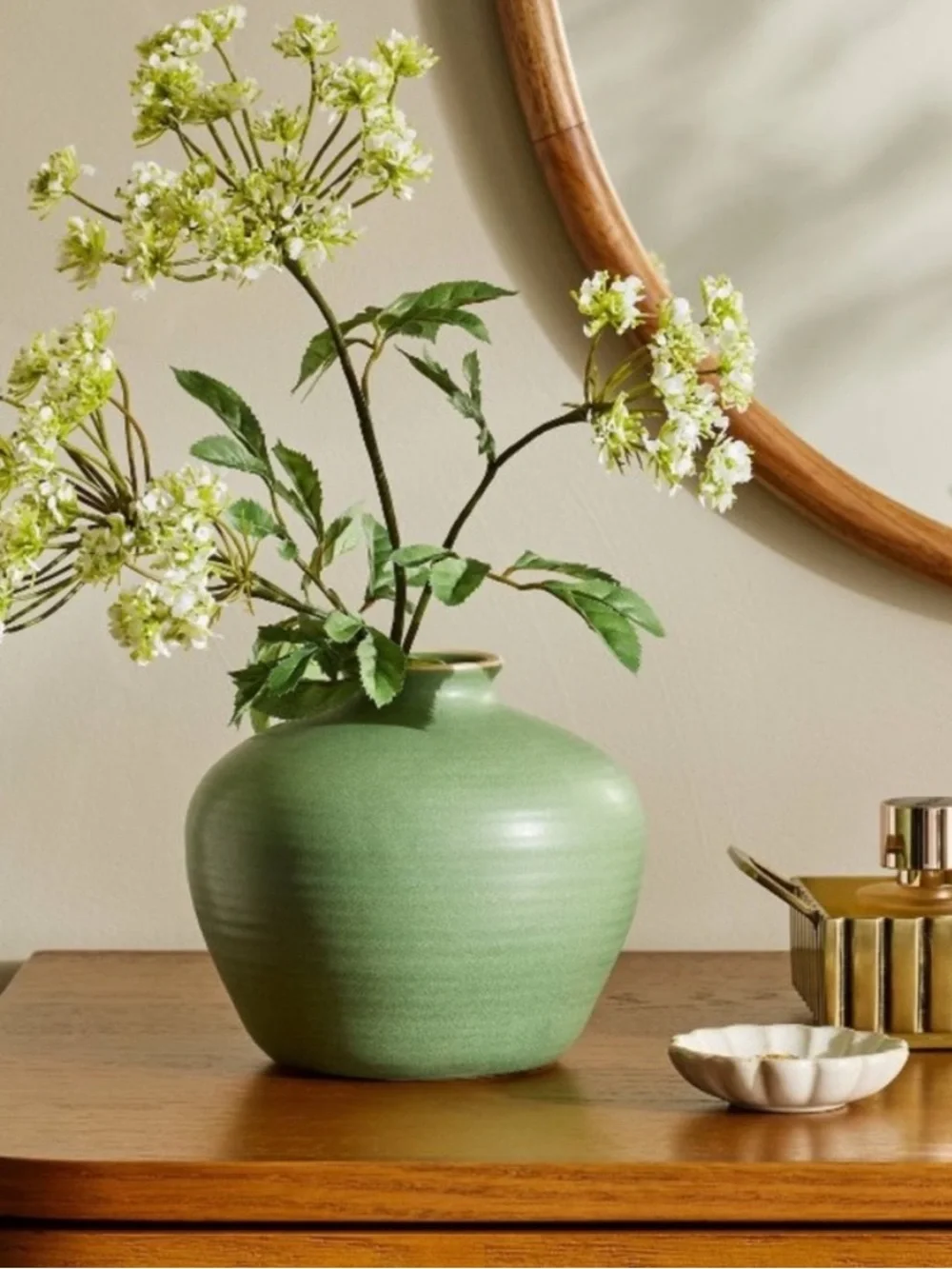 Hearth & Hand with Magnolia Green Ceramic Decorative Vase NEW